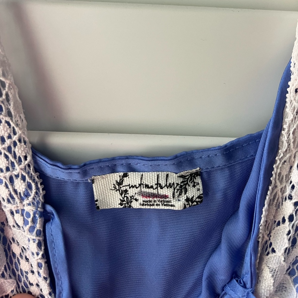Blue and White lace slip dress for free people!